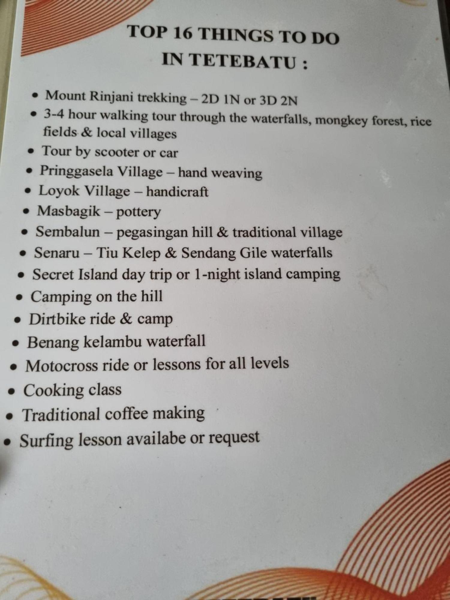 Tetebatu Sama Sama Bungalows Buitenkant foto